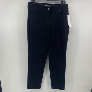 89th + Madison Straight Leg Pants Womens 12 Black Comfort Waist Workwear NWT